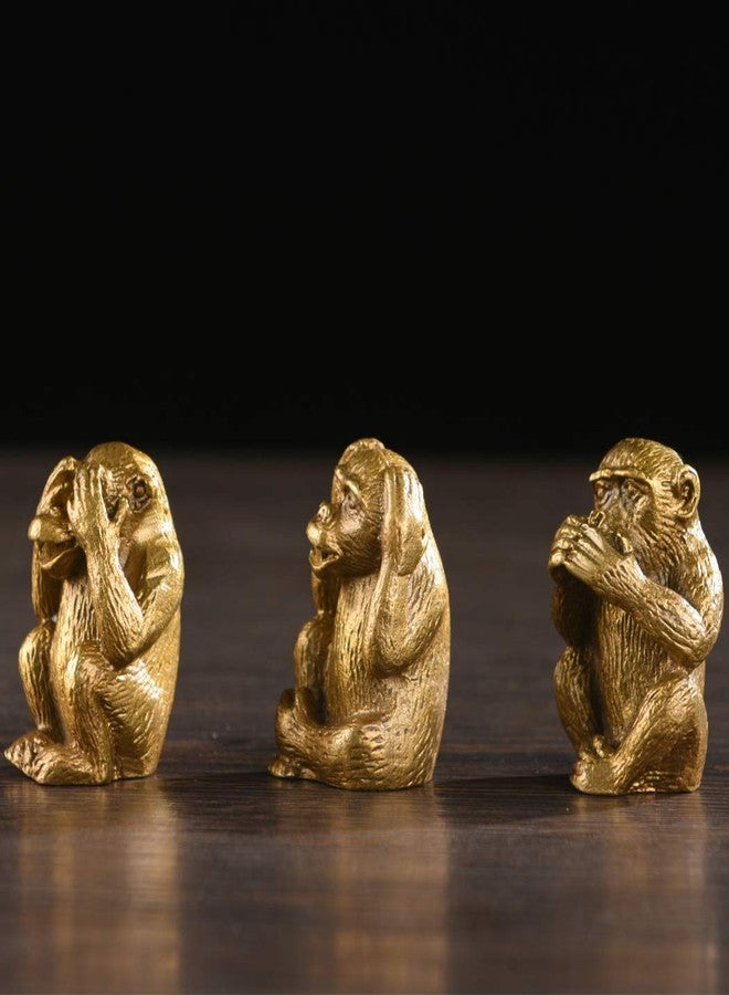 BRABUD Brass Statue Three Monkeys See No Speak No Hear No Evil Home Office Desk Decor Gift TQZDBS003 - Image 4